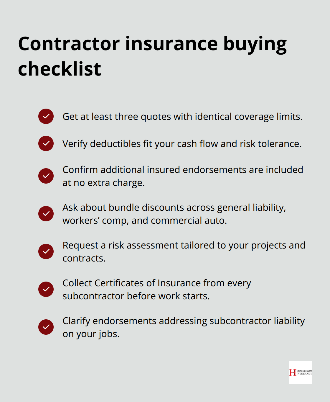 Checklist of steps to compare and secure contractor insurance effectively. - contractor insurance coverage Texas