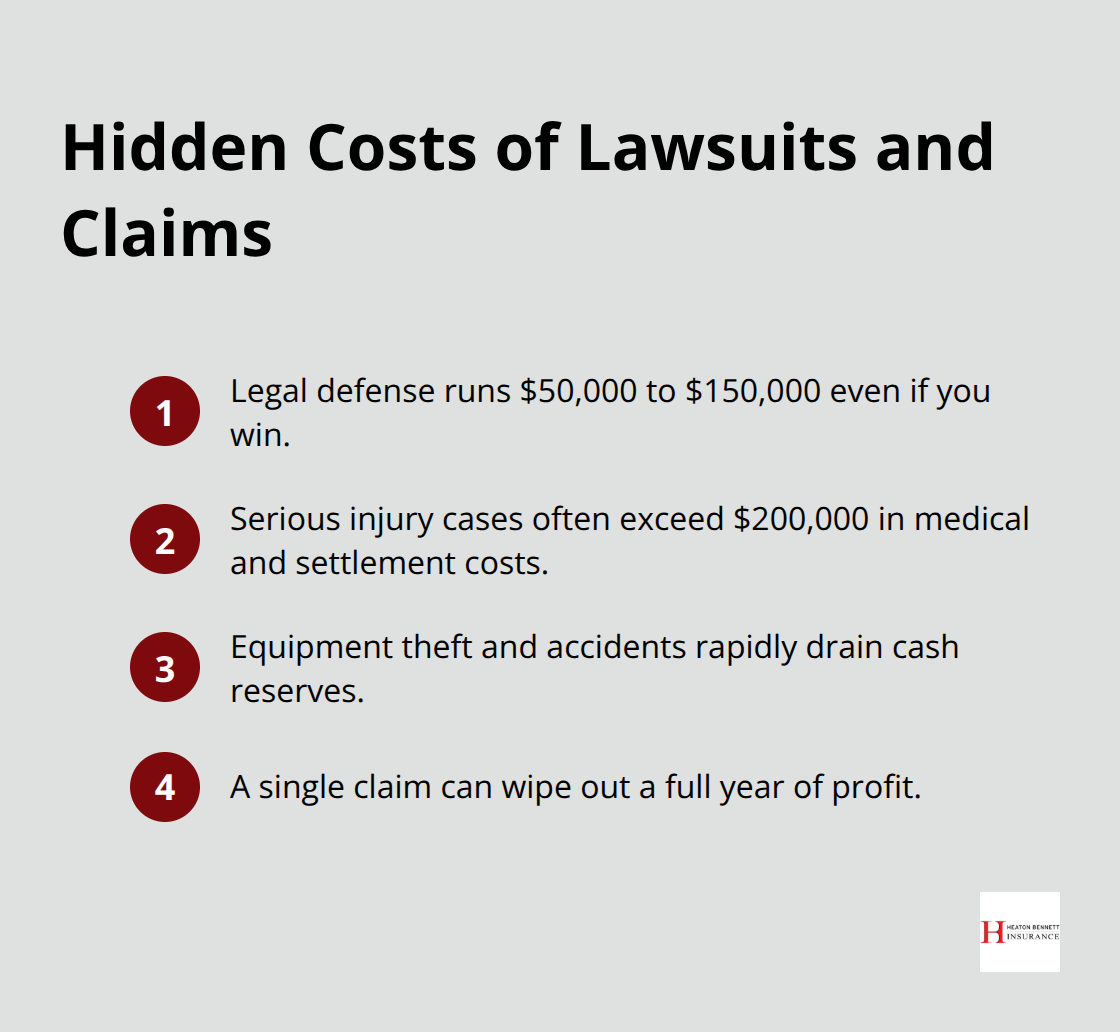 Key uninsured cost exposures for independent contractors, including legal defense and medical payouts. - independent contractor insurance
