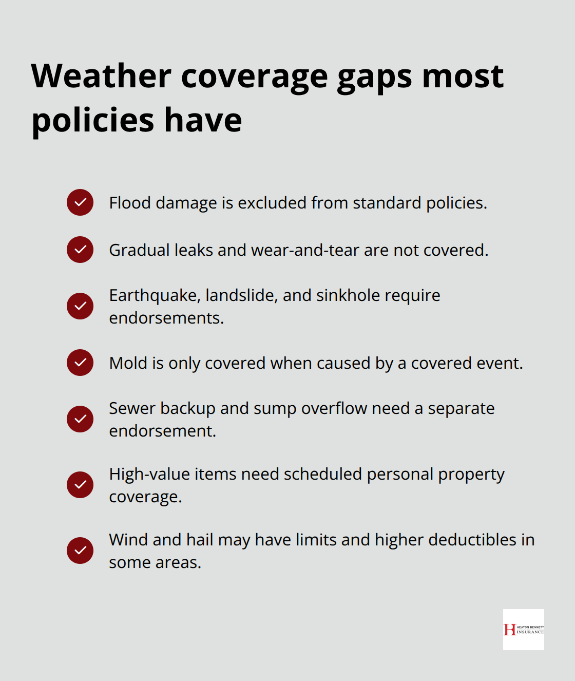 Common exclusions and endorsements homeowners often miss - weather related property insurance