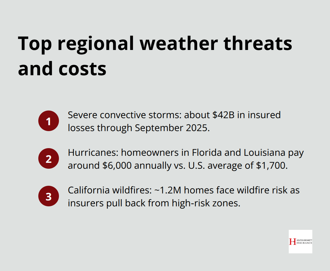 Key U.S. regional weather threats and their insurance cost impacts